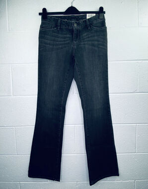 Eddie Bauer 2 Jeans Black Classic Bootcut Sits Below Waist Workwear Cotton NWT A